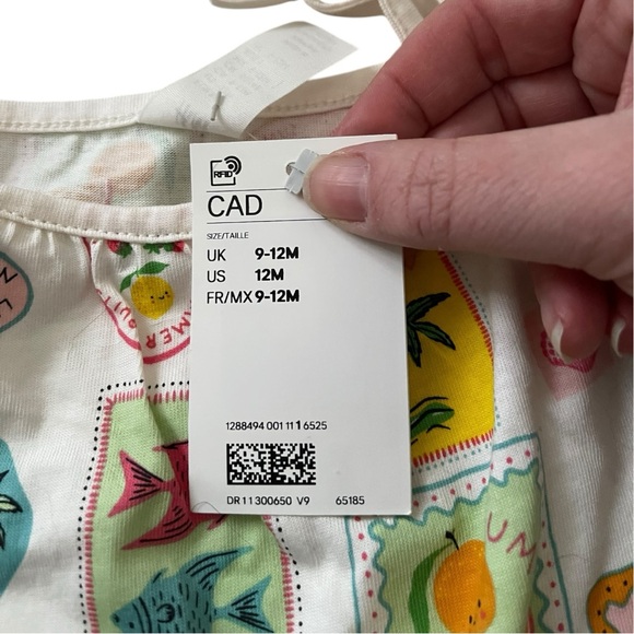 NWT H&M Fruit Stamp Dress - 9-12 Months - Hard to Find! - Picture 5 of 5